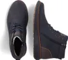 A pair of blue leather boots shown from a top-down perspective against a white background. Voir les images du produit
