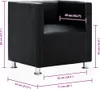 vidaXL Kreslo Cube Black Faux Leather Náhľad obrázku produktu 7