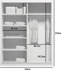 Prostorná šatní skříň se zrcadlem HUGO, šířka 125 cm, výška Náhled obrázku produktu 3