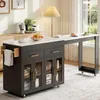 Isola da cucina mobile Merax su ruote con tavolo da pranzo Anteprima dell’immagine prodotto 1