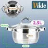 Vilde | Kochtopf Induktion 2,5 L mit Glasdeckel - Edelstahl Produktbild-Vorschau 5