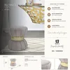 Stołek welurowy ze złotym detalem, Ø 40 cm Podgląd zdjęcia produktu 7