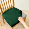 Stretch Sitzbezug für Stühle - 40 x 40 cm - Grün Samt - Produktbild-Vorschau 3