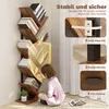 Libreria a 9 ripiani, design ad albero, marrone rustico Anteprima dell’immagine prodotto 5
