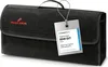 A black fabric car trunk organizer with a tag attached. Produktbild-Vorschau