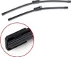 Two black windshield wiper blades are shown against a white background, with a close-up of the connector end of one blade. Produktbild-Vorschau
