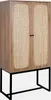 A wooden cabinet with cane doors and black metal legs. Produktbild-Vorschau
