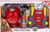 A toy firefighter set displayed in its retail packaging. Produktbild-Vorschau