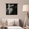 MuchoWow® Wandteppich Wandbehang Gorilla auf schwarzem Produktbild-Vorschau 5