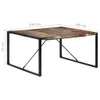vidaXL Tavolo da pranzo 140x140x75 cm in legno massiccio Anteprima dell’immagine prodotto 5