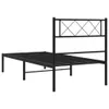 A black metal bed frame with a headboard, shown against a white background. Produktbild-Vorschau