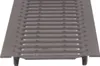 A close-up, straight-on view of a gray metal grate with a textured surface and raised ribs. The grate has small, raised dots between the ribs. The text 'ACO SEILE' is visible on the left side of the grate. Produktbild-Vorschau