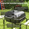 Outsunny Holzkohlegrill aus Stahl fahrbar Grillwagen mit Produktbild-Vorschau 5