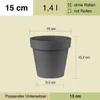 Central Garden Round Blumentopf in weiß in 15 cm Produktbild-Vorschau 2