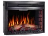 A close-up front view of an electric fireplace insert with a realistic flame effect and logs. Podgląd zdjęcia produktu