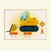 Baufahrzeuge Baustelle Walze Bagger Bilder 4er Set DIN A4 Produktbild-Vorschau 5