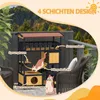 PawHut Katzenhaus Katzenhöhle mit Plattformen, Hängebrück Produktbild-Vorschau 4