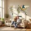 3D-Wandkunst aus Holz, Weltkarte, große Wanddekoration aus Produktbild-Vorschau 1