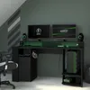 Bureau de jeu à LED, noir mat, 152 x 61,5 x 87 cm Voir les images du produit 13