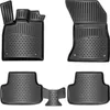 A set of black rubber car floor mats arranged on a white background. Produktbild-Vorschau