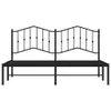vidaXL Bettgestell mit Kopfteil Metall Schwarz 180x200 cm Produktbild-Vorschau 4