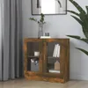 vidaXL Armoire vitrine chêne fumé 82,5x30,5x80 cm Bois Voir les images du produit 2