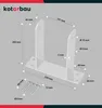 A diagram of a metal U-shaped post bracket with dimensions and screws shown. Podgląd zdjęcia produktu