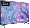 A Samsung Crystal UHD TV is shown from a diagonal angle, with its screen displaying a colorful abstract pattern. Produktbild-Vorschau