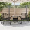 vidaXL Gartenstühle 2 Stk. Schwarz Poly Rattan Produktbild-Vorschau 3