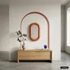sweeek - Ovaler Spiegel mit glossy Finish 70cm - Orange Produktbild-Vorschau 4