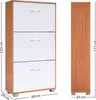 Meuble à chaussures 3 abattants 115x60x24cm Armoire de Voir les images du produit 5