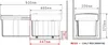 Diagram showing dimensions of a waste bin system. Produktbild-Vorschau