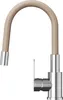 A studio shot of a kitchen faucet with a flexible beige spout and a silver base. Anteprima dell’immagine prodotto
