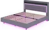 A modern upholstered bed frame with integrated LED lighting. Náhľad obrázku produktu