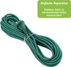 A coiled green power cord with a plug and socket, placed on a white background. A green overlay in the top right corner contains text. Produktbild-Vorschau