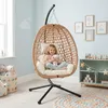 Fotel wiszący styl boho kokon ogrodowy składany poduszki Podgląd zdjęcia produktu 4