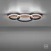 Selltec LED Deckenleuchte Ring Holzdekor mattschwarze Produktbild-Vorschau 2