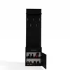 A black hall tree with a coat rack and shoe storage. Produktbild-Vorschau