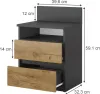 Stolik nocny Vicco Monty Antracyt/złoty dąb 39.6 x 59.1 cm, Podgląd zdjęcia produktu 6