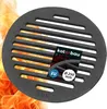 A round cast iron grate with a flame background. Anteprima dell’immagine prodotto