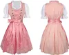 Abito dirndl da donna, modello midi, rosa ricamato, abito Anteprima dell’immagine prodotto 2