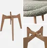 A collage of images showing a wooden chair base, a close-up of a green, textured chair seat, and a close-up of the wooden chair base. Anteprima dell’immagine prodotto