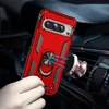 A hand holding a red phone case with a ring holder, which is magnetically attached to a car vent mount. Produktbild-Vorschau