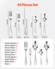A set of cutlery with dimensions and a list of items. Produktbild-Vorschau