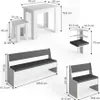 Eckbankgruppe Vicco Roman Weiß 210 x 120 cm mit Tisch, Produktbild-Vorschau 7