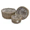 Rattan Pflanzschale im 3er Set - ca. Ø 21 / 26 / 30 cm - Produktbild-Vorschau 1
