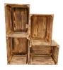 Four wooden crates stacked in a pyramid formation against a white background. Produktbild-Vorschau