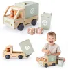 Camion poubelle en bois Mamabrum pour enfants, camion de Voir les images du produit 1