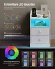 WOLTU Nachttisch Nachtschrank, Ladefunktion LED-Licht, 2 Produktbild-Vorschau 6