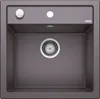 A top-down view of a gray kitchen sink with a drain and faucet holes. Anteprima dell’immagine prodotto